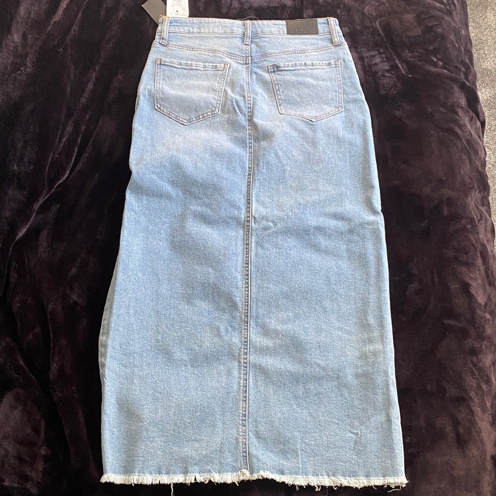 BCBGeneration Denim Maxi Skirt with Distressed Details - Picture 4 of 4